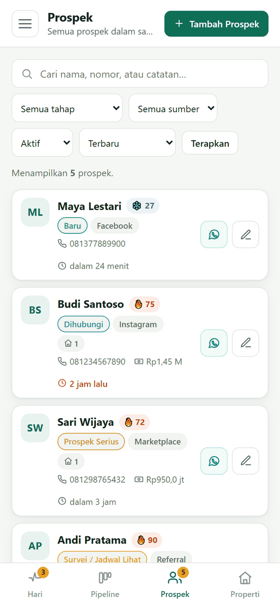 Prospek di ponsel